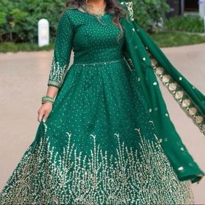 Green anarkhali Indian dress
